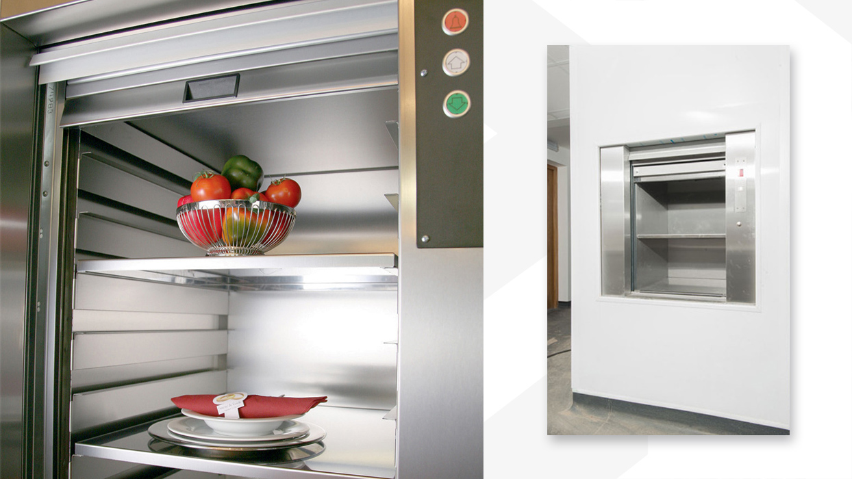Thang tải thực phẩm phù hợp cho nhà hàng, khách sạn, bệnh viện và bếp công nghiệp.