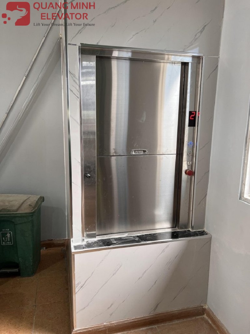 kích thước thang tời thực phẩm