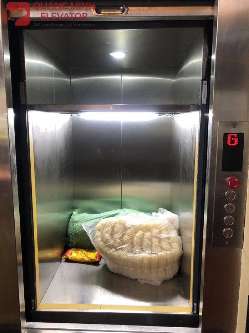 kích thước thang tời thực phẩm