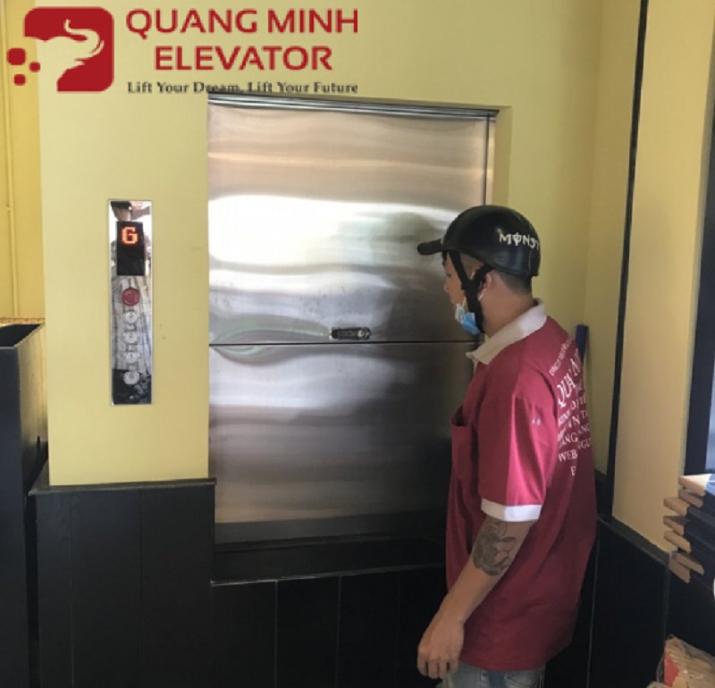 kích thước thang tời thực phẩm