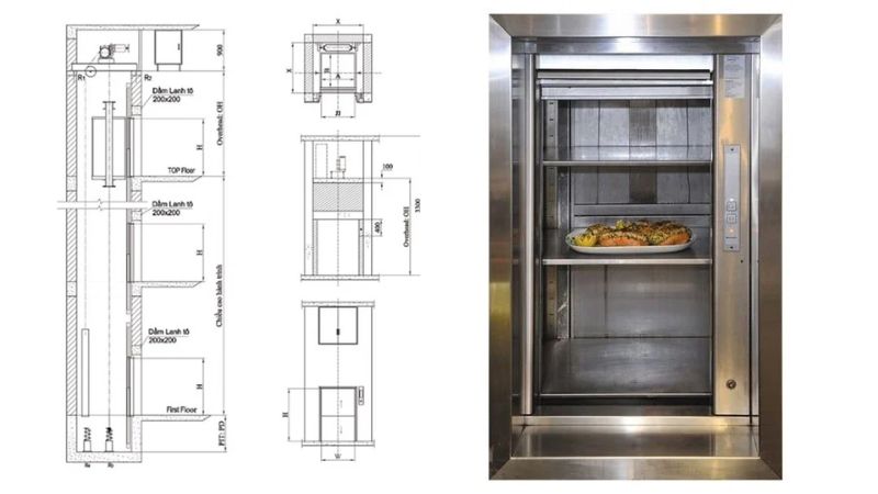 thang máy tải thực phẩm