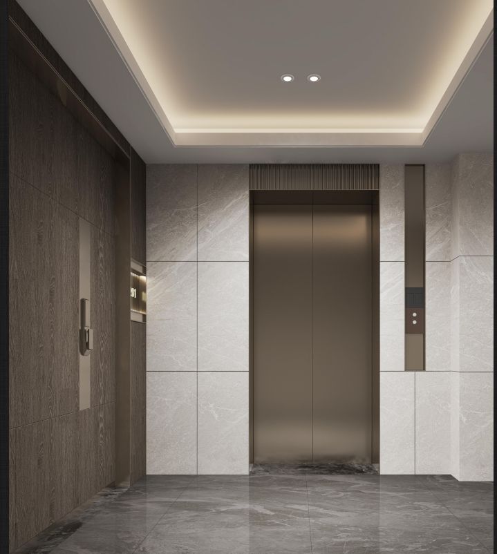 Thang máy cửa mở từ tâm hiện đại