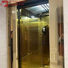 Thang máy gia đình inox mạ vàng