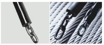 Cấu tạo của xích bù tải thang máy gồm lõi thép và lớp bọc cao su